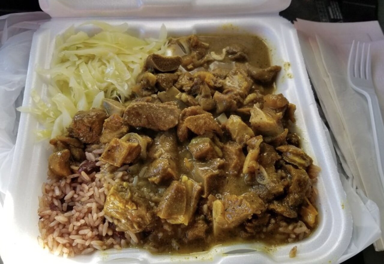 Uppa Yard Curry Goat plate